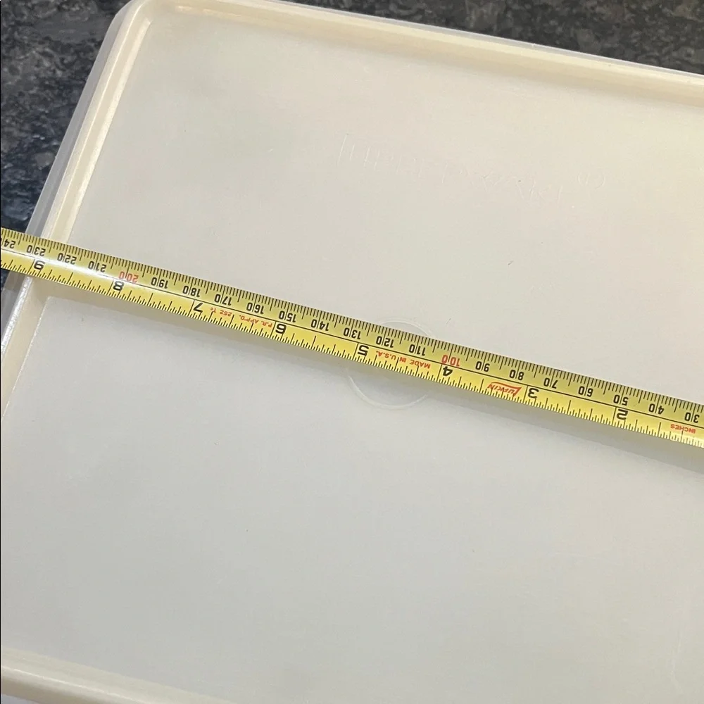 Vintage Tupperware Sheer storage containers. 2 rectangular and 1 square. Deli.
